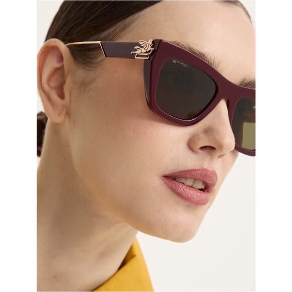 NEW!!! Etro ETRO0028/S 0LHFQT Plum Cat-Eye Sunglasses with Gold Detail Authentic main image 12